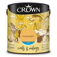 Crown Matt Emulsion Paint, 2.5L, Mustard Jar