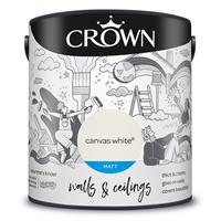 Crown Matt EmulsionPaint, 2.5L, Canvas White