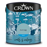 Crown Matt Emulsion Paint, 2.5L, Duck Egg