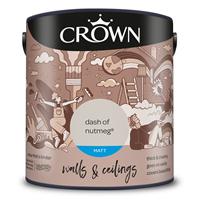 Crown Matt Emulsion Paint, 2.5L, Dash Of Nutmeg