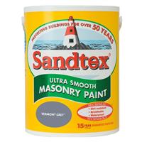 Sandtex Smooth Masonry Paint, 5L, Vermont Grey