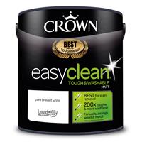 Crown Easyclean Matt Emulsion Paint, 2.5L, Pure Brilliant White