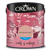 Crown Matt Emulsion Paint, 2.5L, Powdered Clay