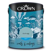 Crown Matt Emulsion Paint, 5L, Duck Egg