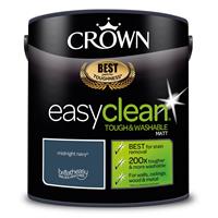 Crown Easyclean Matt Emulsion Paint, 2.5L, Midnight Navy