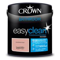 Crown Easyclean Bathroom Mid Sheen Emulsion Paint, 2.5L, Powdered Clay