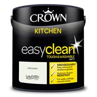 Crown Easyclean Kitchen Matt Emulsion, 2.5L, Milk Bottle