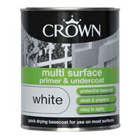 Crown Multi Surface Primer & Undercoat Paint, 750ml, White