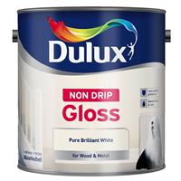 Dulux Non Drip Gloss Paint, 1.25L, Pure Brilliant White