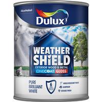 Weathershield One Coat Gloss Paint, 750ml, Pure Brilliant White