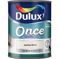 Dulux Once Satinwood Paint, 750ml, Jasmine White