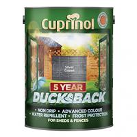 Cuprinol 5 year Ducksback Shed & Fence Paint, 5L, Silver Copse