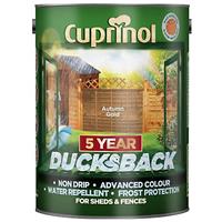 Cuprinol Ducksback Shed & Fence Paint, 5L, Autumn Gold