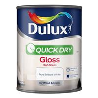 Dulux Waterbased Gloss Paint, 750ml, Pure Brilliant White