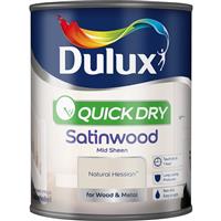 Dulux Quick Dry Satinwood Paint, 750ml, Natural Hessian