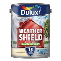 Weathershield Smooth Masonry Paint, 5L, County Cream