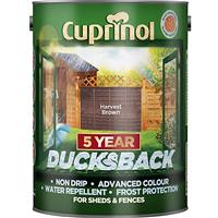 Cuprinol Ducksback Shed & Fence Paint, 5L, Harvest Brown