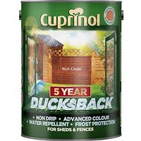 Cuprinol Ducksback Shed & Fence Paint, 5L, Rich Cedar