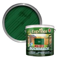 Cuprinol 5 Year Ducksback Shed & Fence Paint, 9L, Forest Green