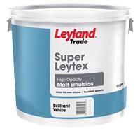 Leyland Trade Super Leytex High Opacity Matt Emulsion Paint, 15L, Pure Brilliant White