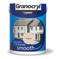Granocryl Smooth Masonry Paint, 5L, Mushroom