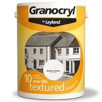 Granocryl Textured Masonry Paint, 5L, Pure Brilliant White