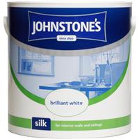 Johnstone's Silk Emulsion Paint, 2.5L, Pure Brilliant White