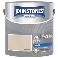 Johnstone's Matt Emulsion Paint, 2.5L, Seashell