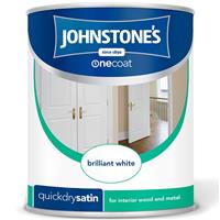 Johnstone's One Coat Satin Paint, 1.25L, Pure Brilliant White