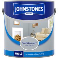 Johnstone's Matt Emulsion Paint, 2.5L, Manhattan Grey