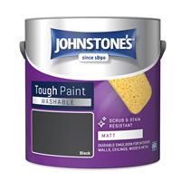 Johnstone's Washable Matt Emulsion Paint, 2.5L, Black