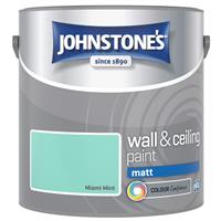 Johnstone's Matt Emulsion Paint, 2.5L, Miami Mint