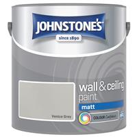 Johnstone's Matt Emulsion Paint, 2.5L, Venice Grey