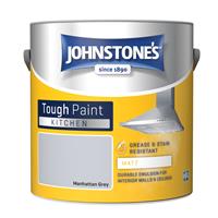 Johnstone's Kitchen Matt Tough Emulsion Paint, 2.5L, Manhattan Grey