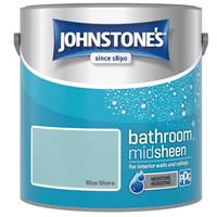 Johnstone's Bathroom Mid Sheen Finish Emulsion Paint, 2.5 Litre, Blue Shore