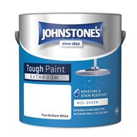 Johnstone's Bathroom Mid Sheen Finish Emulsion Paint, 2.5 Litre, Pure Brilliant