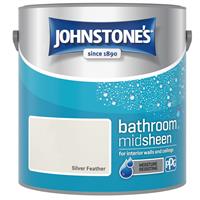 Johnstone's Bathroom Mid Sheen Finish Emulsion Paint, 2.5 Litre, Silver Feather