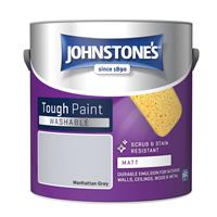 Johnstone's Washable Matt Emulsion Paint, 2.5L, Manhattan Grey
