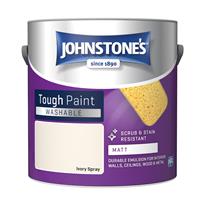 Johnstone's Washable Matt Emulsion Paint, 2.5L, Ivory Spray