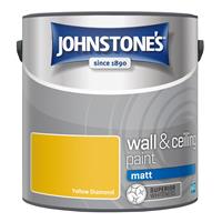 Johnstone's Matt Emulsion Paint, 2.5L, Yellow Diamond
