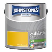 Johnstone's Silk Emulsion Paint, 2.5L, Yellow Diamond