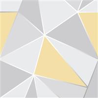 Fine Decor Apex Geo Sidewall Wallpaper, Yellow & Grey