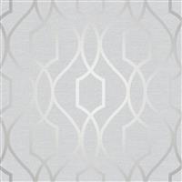 Fine Decor Apex Trellis Sidewall Wallpaper, Stone & Silver