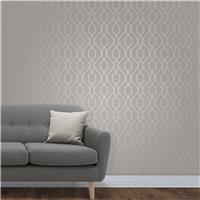 Fine Decor Apex Trellis Sidewall Wallpaper, Taupe & Grey