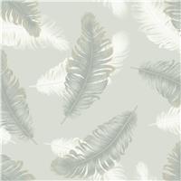 Belgravia Feather Wallpaper, Sage & Cream
