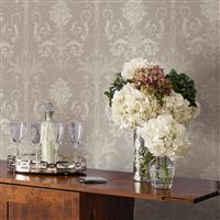 Laura Ashley Josette Wallpaper, White / Dove Grey