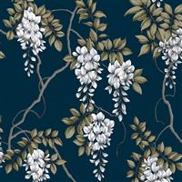 Graham & Brown Wisteria Wallpaper, Navy