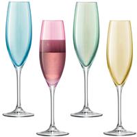 LSA Pastel Polka Champagne Flute, Set of 4