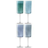 Gems Champagne Flute 210ml Assorted Sapphire x 4