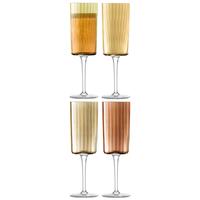 Gems Champagne Flute 210ml Assorted Amber x 4